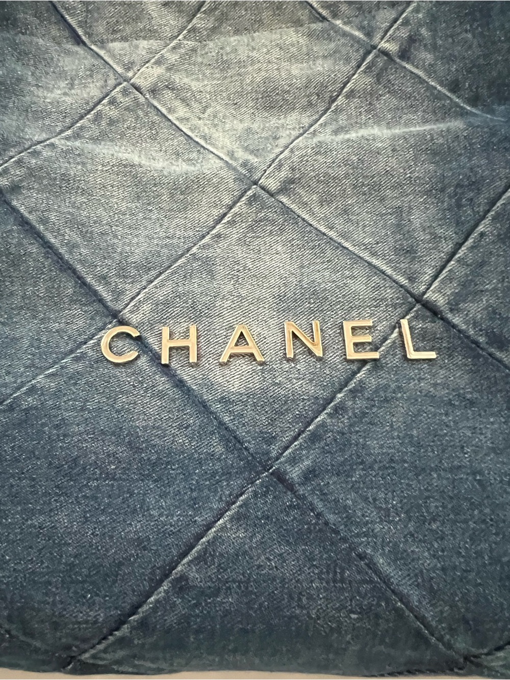 Chanel Denim bag with matching pouch NWOT - Picture 3 of 16